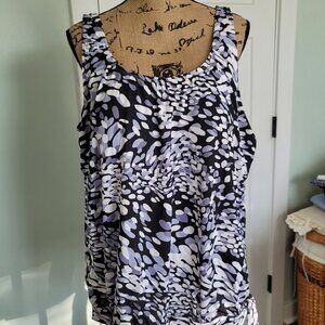 Women's Black Print Fullfitall Tankini Size 22 New with Tags!